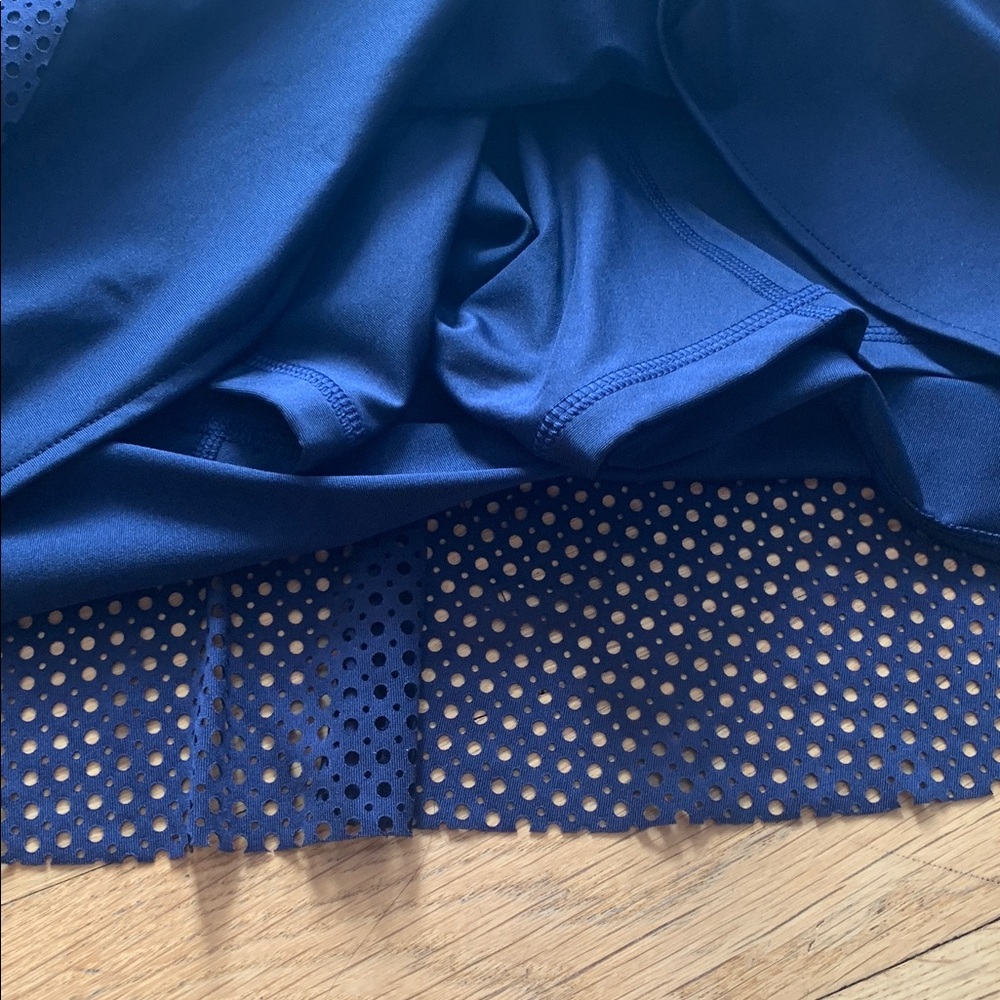 RLX Ralph Lauren Navy Blue Ayelet Panel 17”A-Line Skort Skirt. - Picture 7 of 9